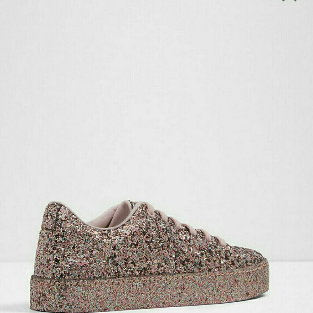 Glittery sneakers.